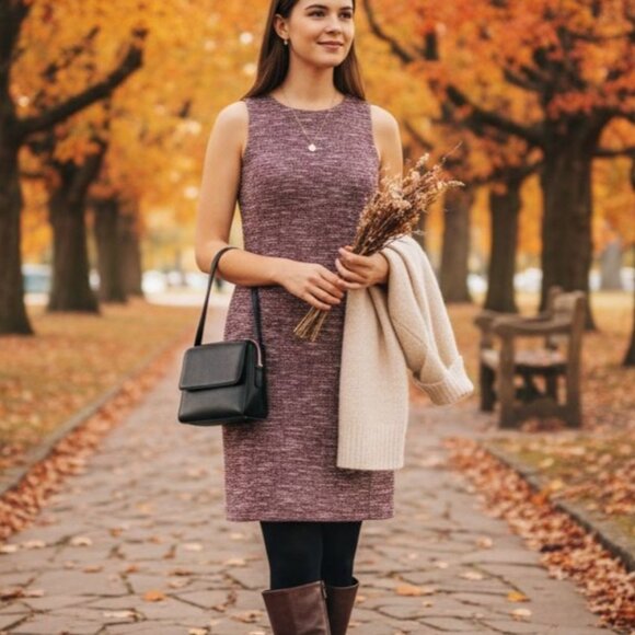 Loft Womens Tweed Sheath Dress Sleeveless Size 4 Fall Business Casual Chic - Picture 7 of 7